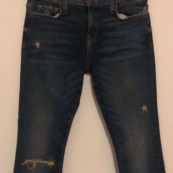 New Current Elliott The Stiletto Wren Destroy cropped ankle distressed rip jeans - Picture 6 of 12